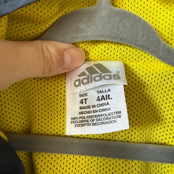 Adidas Kids Navy Blue and Yellow Raincoat - Picture 6 of 6